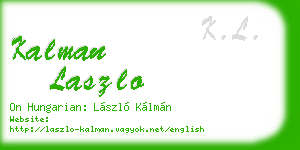 kalman laszlo business card